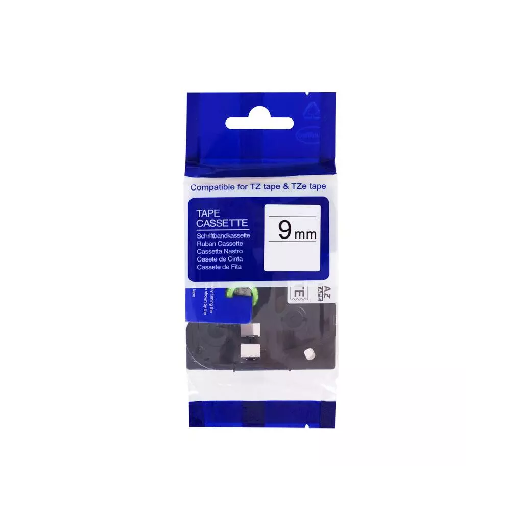 Obrázek produktu PRINTLINE kompatibilní páska s Brother TZE-S721, 9mm, černý tisk/zelený podklad, ext. adh