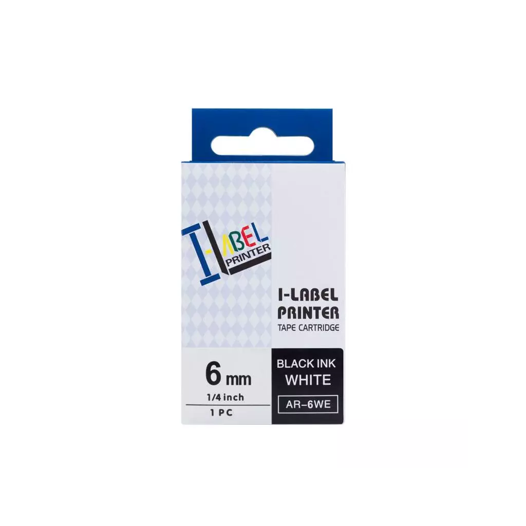 Obrázek produktu PRINTLINE kompatibilní páska s Casio, XR-6WE1, 6mm, 8m, černý tisk/bílý podklad