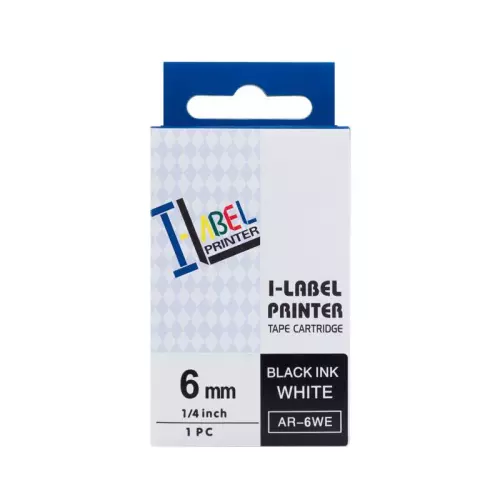 obrázek produktu PRINTLINE kompatibilní páska s Casio, XR-6WE1, 6mm, 8m, černý tisk/bílý podklad