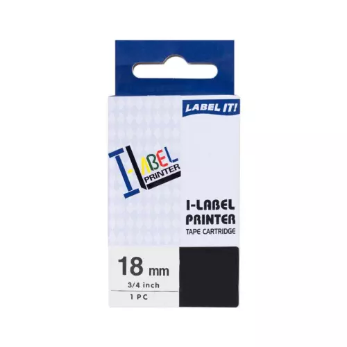 obrázek produktu PRINTLINE kompatibilní páska s Casio XR-18X1 18mm, 8m černý tisk/průhledný podkl.