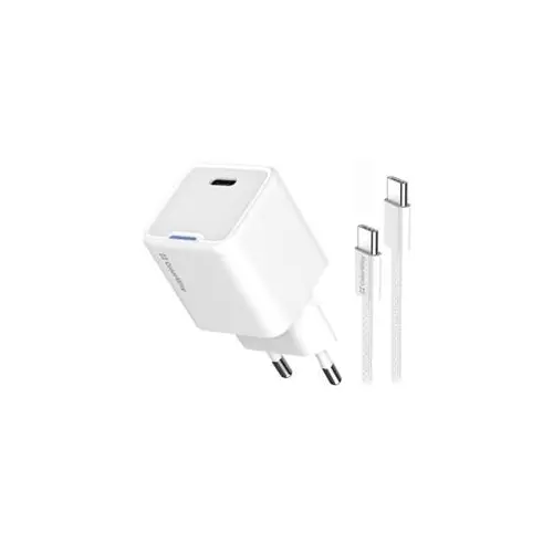 obrázek produktu ColorWay 1x USB-C/ síťová nabíječka/ GaN/ PD/ PPS/ 35W/ Včetně 100cm kabelu/ Bílá