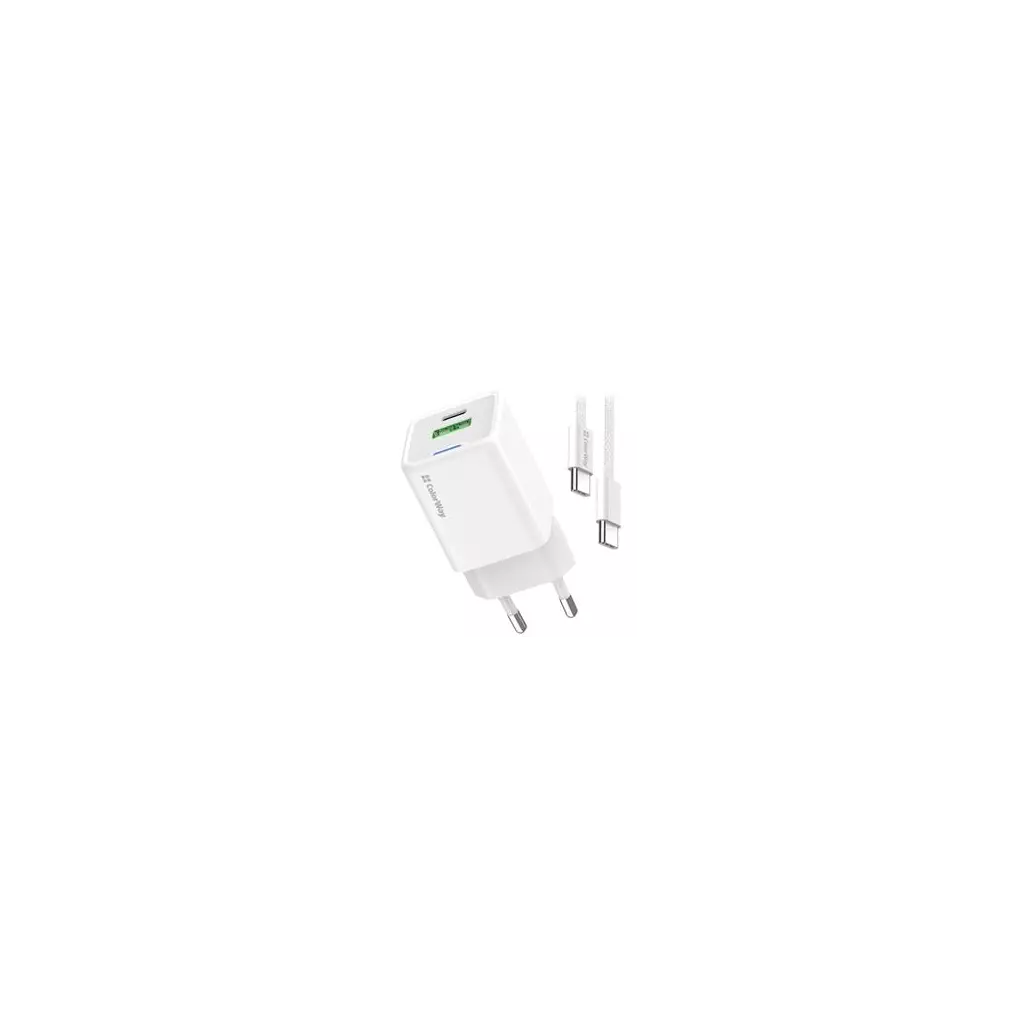 Obrázek produktu ColorWay 1x USB-C/ síťová nabíječka/ GaN/ PD/ PPS/ QC/ 35W/ Včetně 100cm kabelu/ Bílá