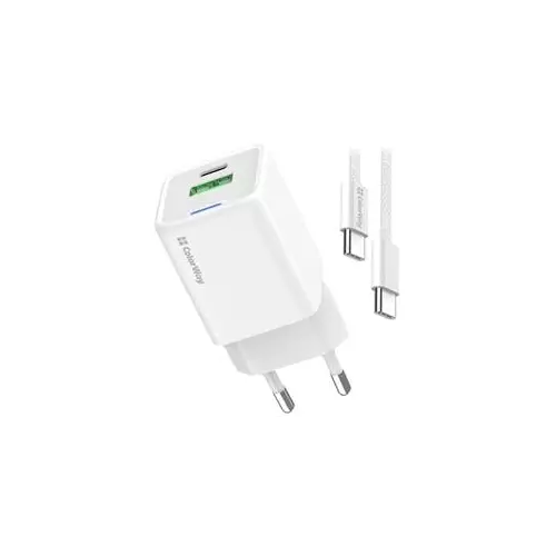 obrázek produktu ColorWay 1x USB-C/ síťová nabíječka/ GaN/ PD/ PPS/ QC/ 35W/ Včetně 100cm kabelu/ Bílá