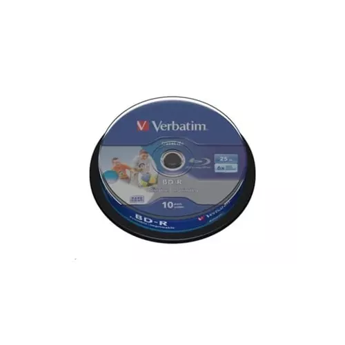 obrázek produktu Verbatim Blu-ray BD-R Printable 6x, 25GB, 10 ks (Spindl)