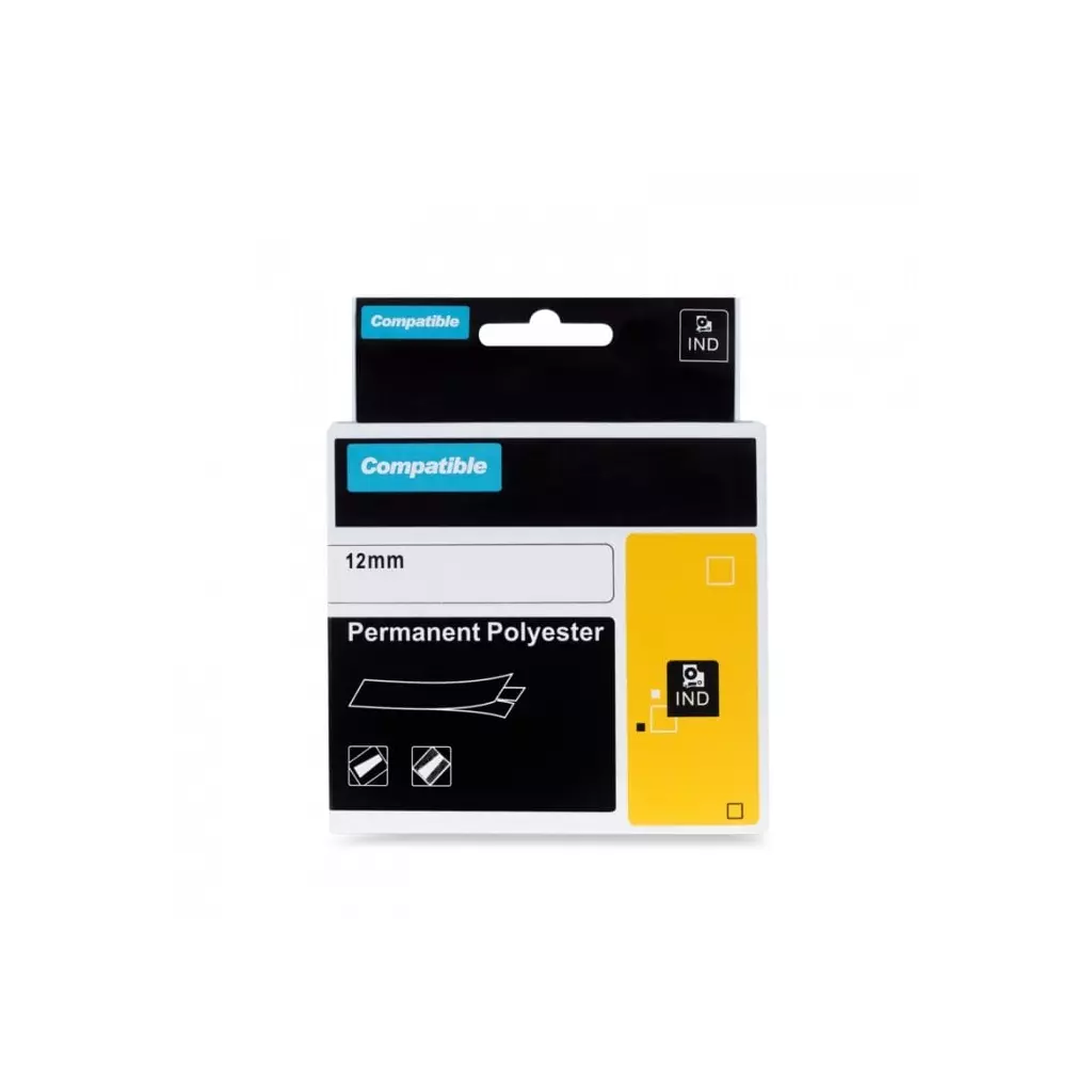 Obrázek produktu PRINTLINE kompatibilní páska s DYMO 622289, 12mm, 5.5m, černý tisk/průhl p., RHINO polyes.
