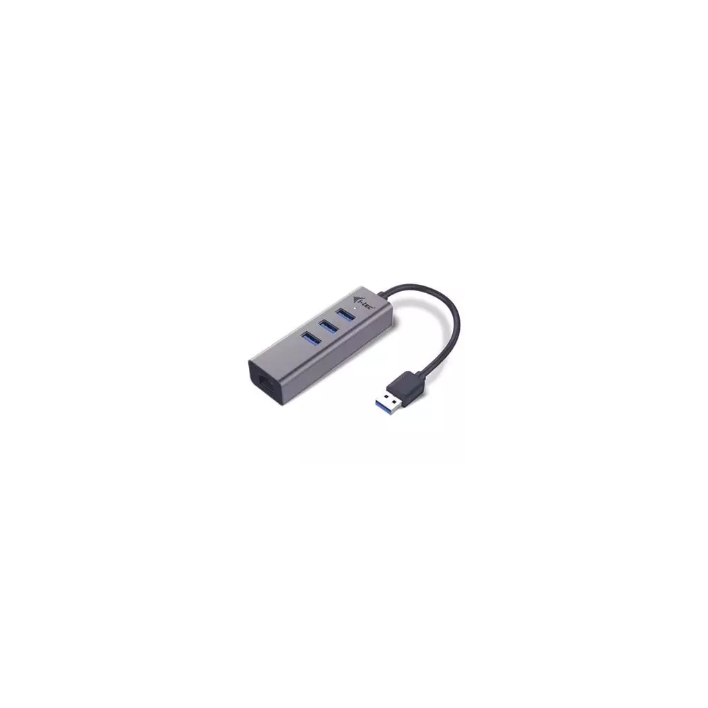 Obrázek produktu i-tec USB 3.0 Metal HUB 3 Port + Gigabit Ethernet - stříbrná