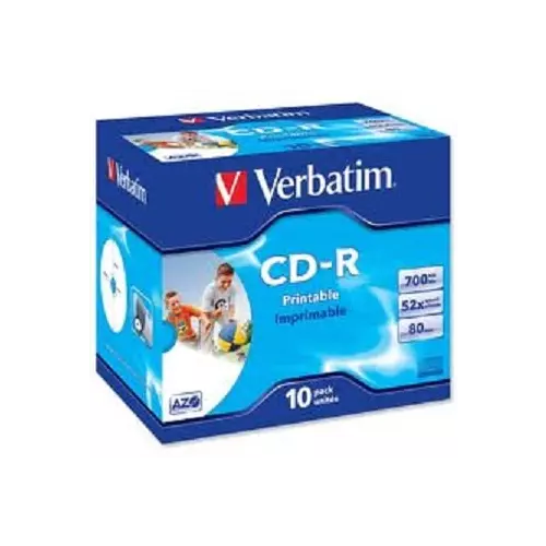 obrázek produktu Verbatim CD-R Printable 52x, 700MB, 10 ks (Jewel)