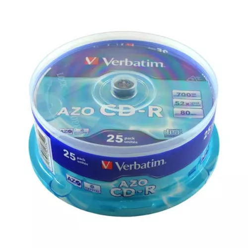 obrázek produktu Verbatim CD-R AZO Crystal 52x, 700MB, 25 ks (Spindl)