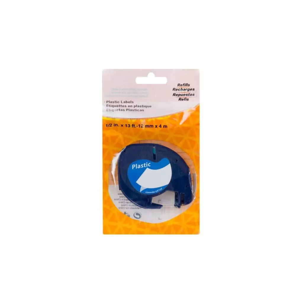 Obrázek produktu PRINTLINE kompatibilní páska s DYMO 59423, 12mm, 4m,černý tisk/žlutý. p, LetraTag, plast. 