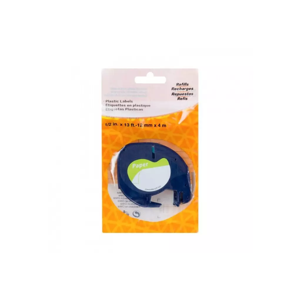 Obrázek produktu PRINTLINE kompatibilní páska s DYMO 59422, 12mm, 4m,černý tisk/bílý. p, LetraTag, plast. 