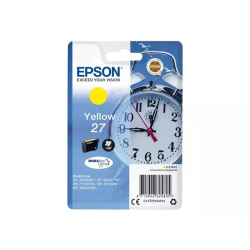 obrázek produktu Epson Singlepack 27 DURABrite Ultra Ink - žlutá (C13T27044012) - originální - žlutá/yellow