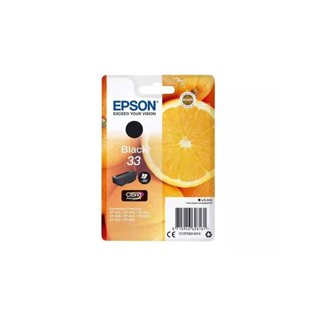 Obrázek produktu Epson Singlepack 33 Claria Ink T3331 černá - originální - černá/black