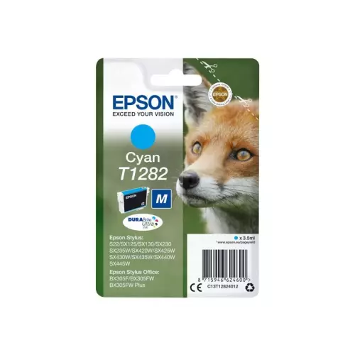 obrázek produktu Epson T1282 Cyan 3,5ml pro Stylus S22/SX125/SX130/420W/425W, Stylus Office BX305F - originální - azurová/cyan