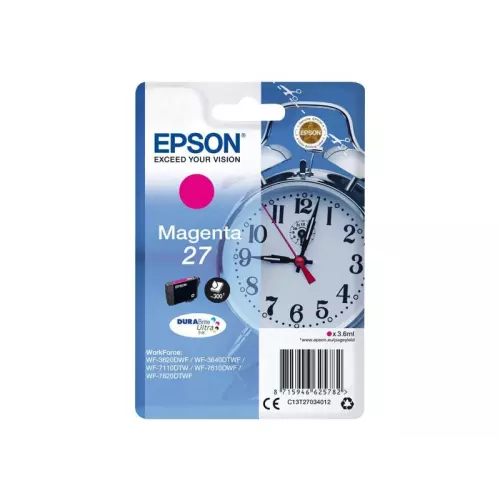 obrázek produktu Epson Singlepack 27 DURABrite Ultra Ink - purpurová (C13T27034012) - originální - purpurová/magenta
