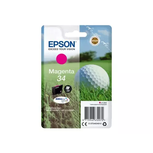 obrázek produktu Epson Singlepack 34 DURABrite Ultra Ink T3463 purpurová - originální - purpurová/magenta