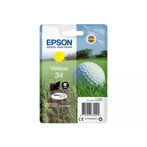 obrázek produktu Epson Singlepack 34 DURABrite Ultra Ink T3464 žlutá - originální - žlutá/yellow