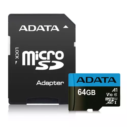 obrázek produktu ADATA Premier microSDXC 64GB UHS-I Class10 A1 85/25MB/s + SD adaptér