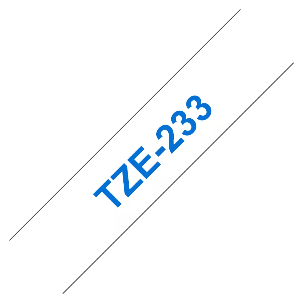Obrázek produktu Brother TZe-233, bílá / modrá, laminovaná, šířka 12mm, délka 8m