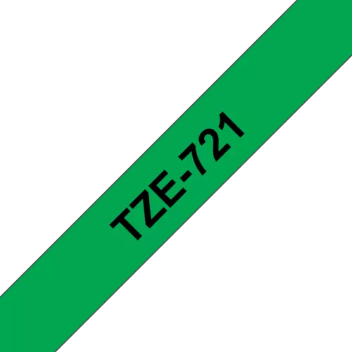 obrázek produktu Brother TZe-721, zelená / černá (9mm, laminovaná)