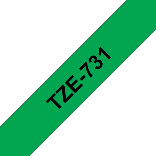 obrázek produktu Brother TZe-731, zelená / černá 1ks (12mm, lamin.)