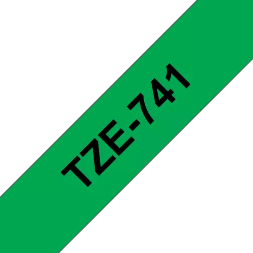obrázek produktu Brother TZ-741, zelená / černá 1 ks (18mm, laminovaná)