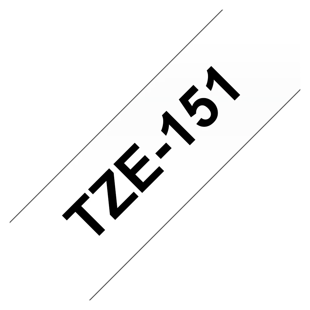 Obrázek produktu Brother TZ-151, průsvitná / černá 1 ks (24mm, lamin.) - průsvitná/černá