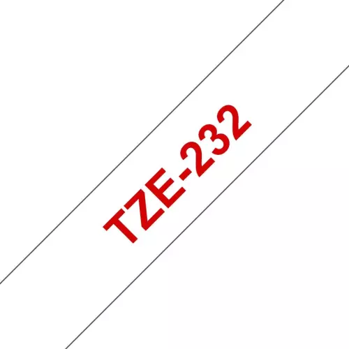 obrázek produktu Brother TZ-232, bílá / červená 1 ks (12mm, laminovaná)