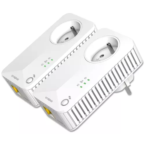 obrázek produktu Strong sada 2x adaptérů Powerline 600 DUO FR/ Powerline 600 Mbit/s/ 1x LAN/ bílý
