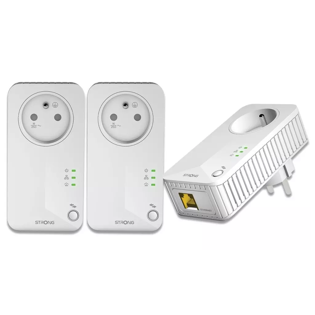 Obrázek produktu Strong sada 3x adaptérů Powerline 600 TRI FR, bílá