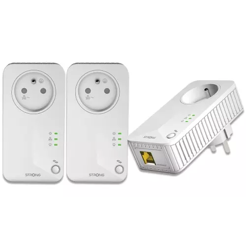 obrázek produktu Strong sada 3x adaptérů Powerline 600 TRI FR, bílá