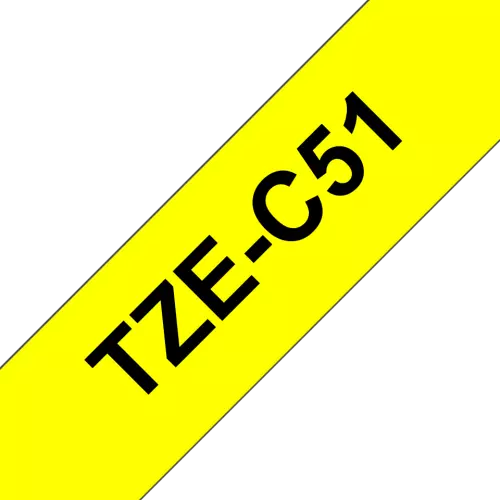 obrázek produktu Brother TZ-C51, signální žlutá / černá (24mm)