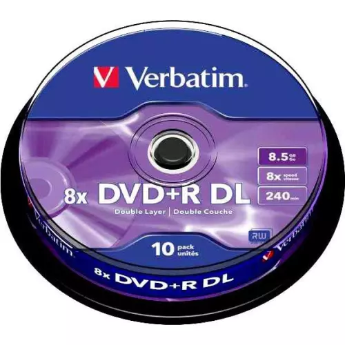 obrázek produktu Verbatim DVD+R DL 8x, 8,5GB, 10 ks (Spindl)