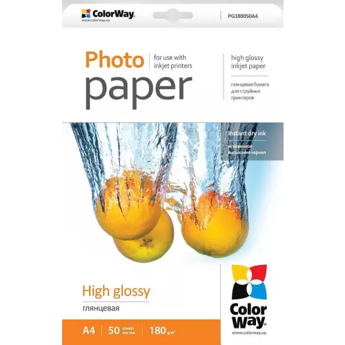 obrázek produktu ColorWay fotopapír/ high glossy 180g/m2, A4/ 50 ks