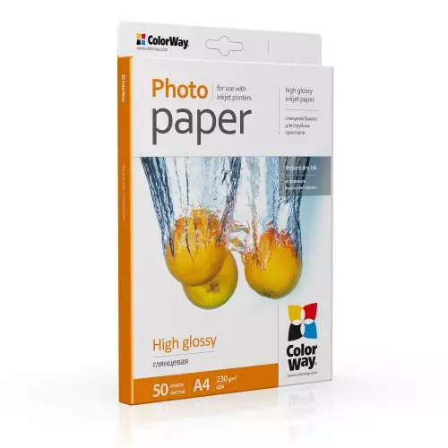 obrázek produktu ColorWay fotopapír high glossy 230g/m2, A4, 50 listů
