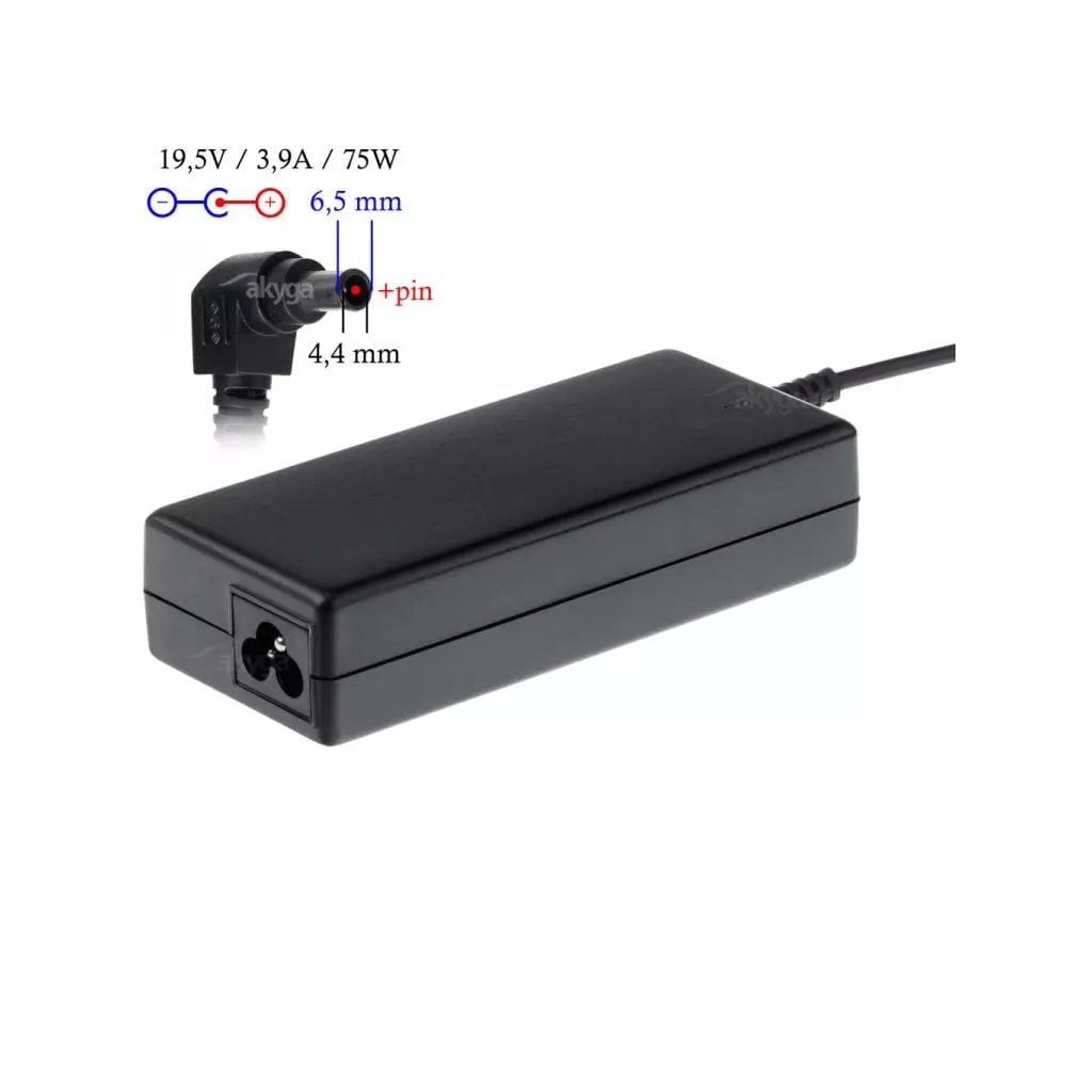 Obrázek produktu Akyga AK-ND-19 19.5V/3.9A 75W 6.5x4.4 mm + pin, pro Sony - černá