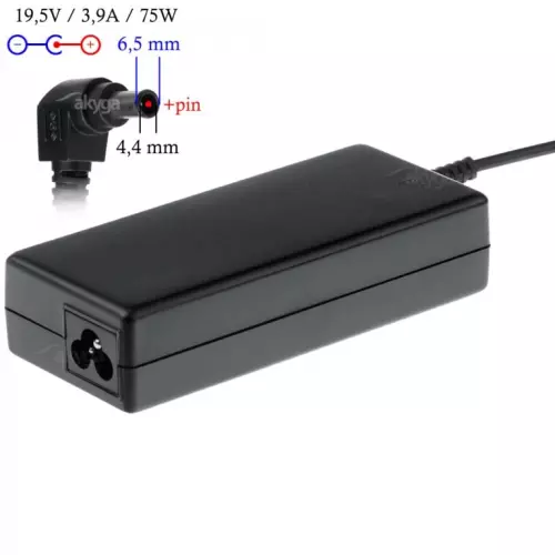 obrázek produktu Akyga AK-ND-19 19.5V/3.9A 75W 6.5x4.4 mm + pin, pro Sony - černá