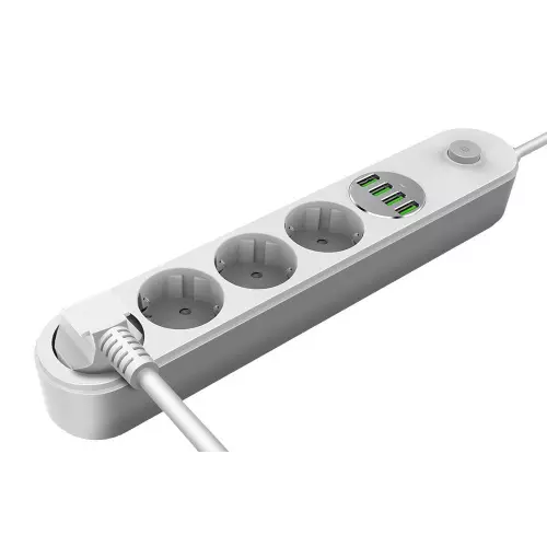 obrázek produktu ColorWay CW-CHE44W, 4 zásuvky, 2m, 4x USB