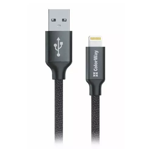 obrázek produktu ColorWay USB 2.0 - Lightning kabel 1m 2.1A, černá