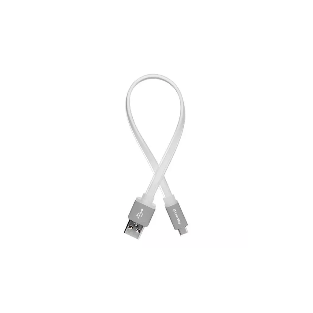 Obrázek produktu ColorWay USB-C kabel 25cm, plochý, bílá