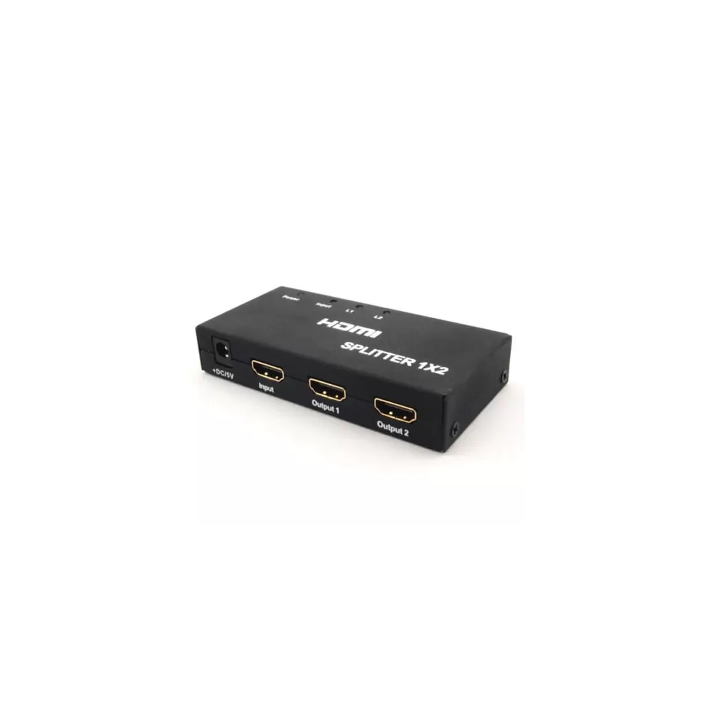 Obrázek produktu PremiumCord HDMI splitter 1-2 porty kovový s napájením, 4K, FULL HD, 3D - černá
