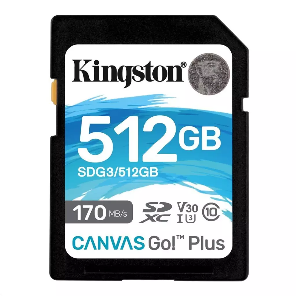 Obrázek produktu KINGSTON SDXC 512GB Canvas Go! Plus UHS-I U3 V30 rychlost až 170MB/s