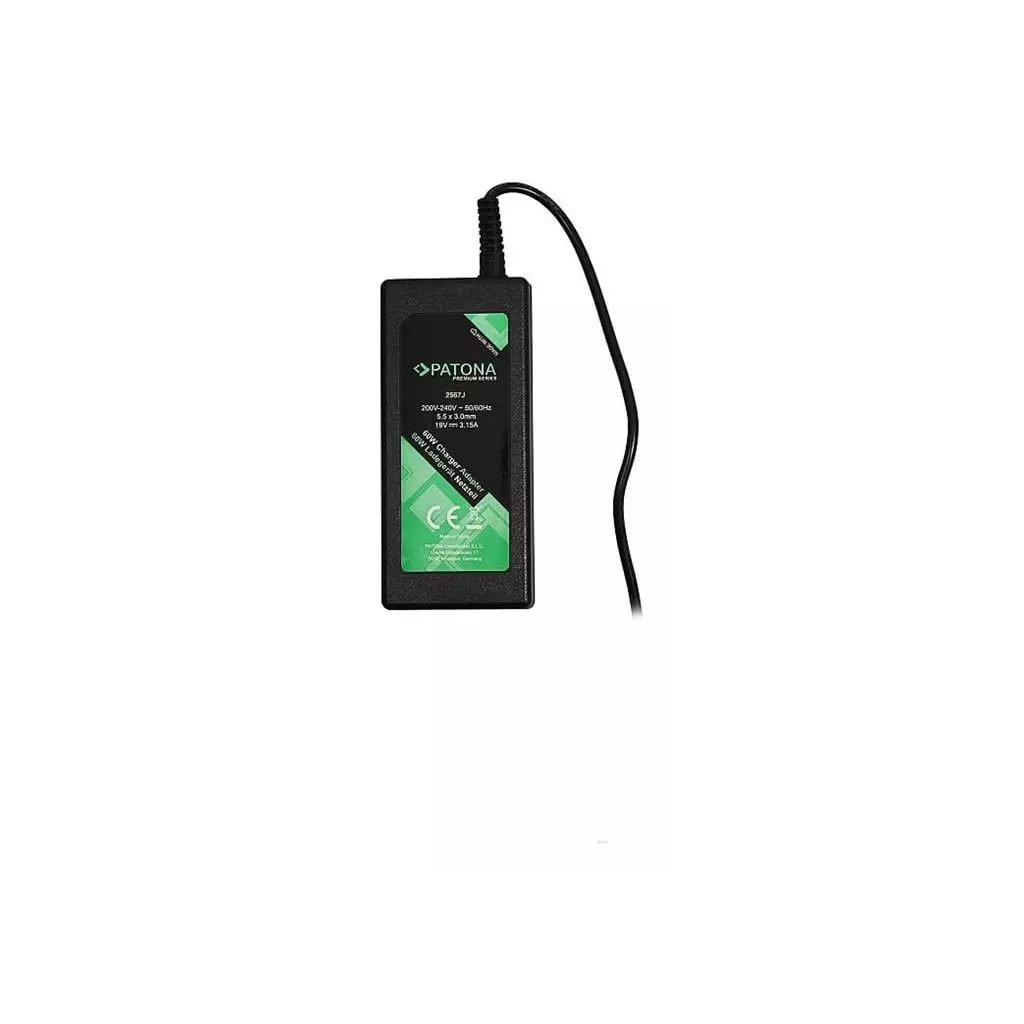 Obrázek produktu Patona PT2567, notebookový adaptér, Samsung, 5.5 x 3.0mm, 19V/3.15A, 60W - černá