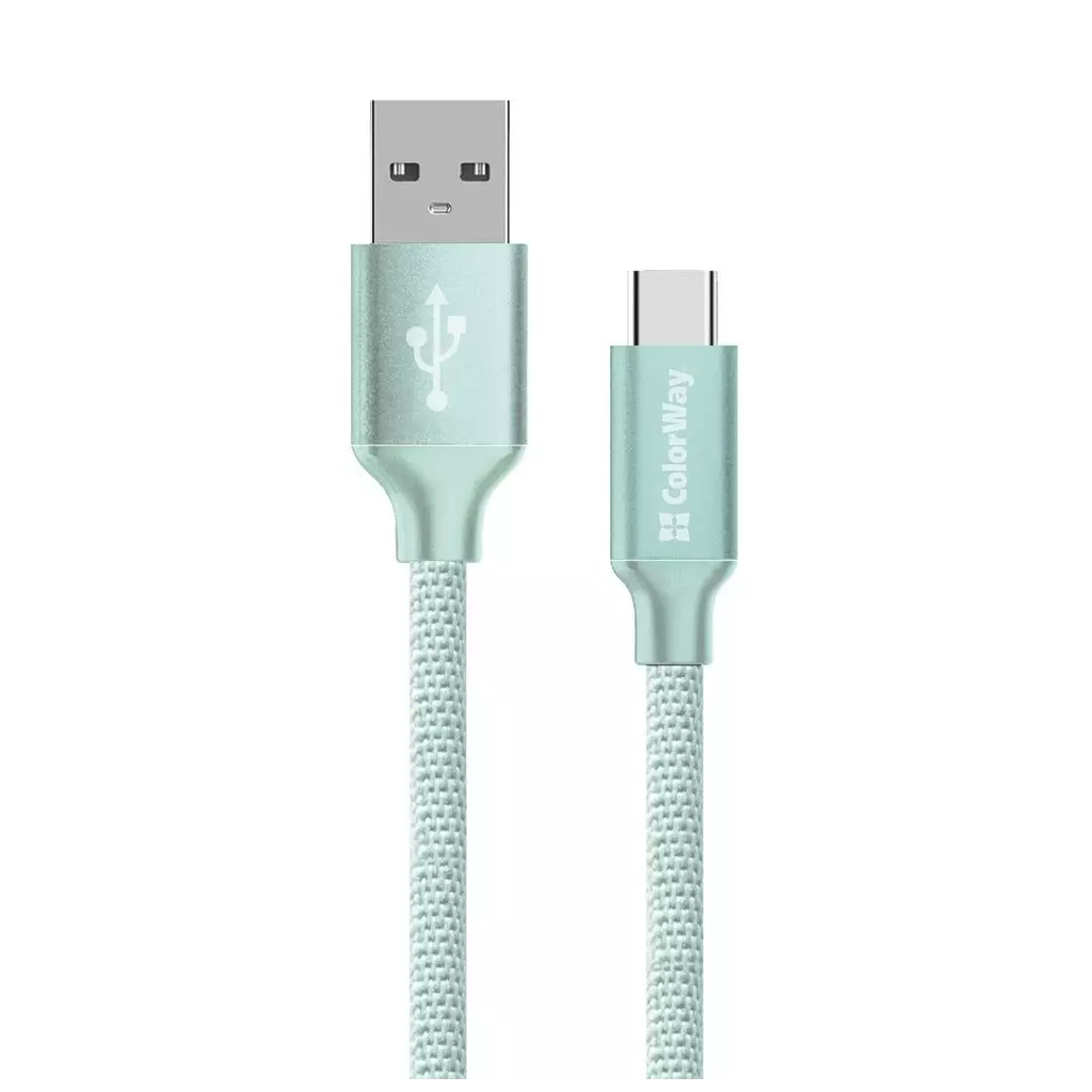 Obrázek produktu ColorWay USB-C kabel 2m 2.4A, zelená