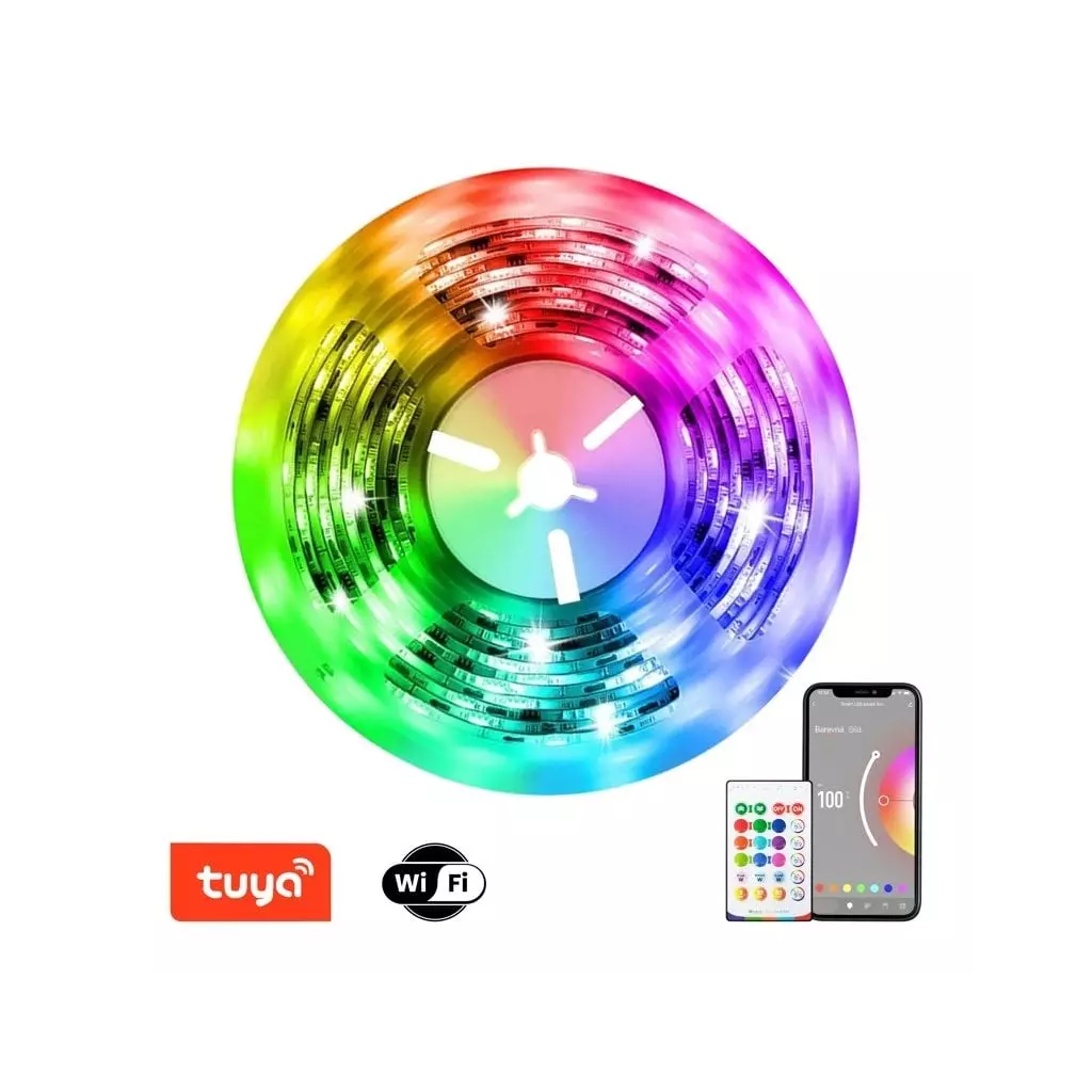 Obrázek produktu IMMAX NEO LITE SMART LED pásek/ 24W/ Wi-Fi/ RGB/ CCT barevný/ 406lm/m/ 2700 - 6500 K/ stmívatelný/ DO + Music/ 5m/ TUYA
