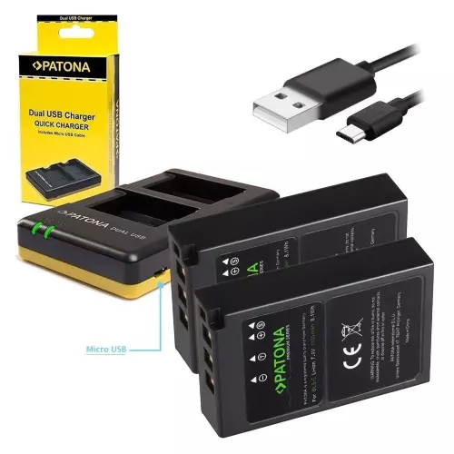 obrázek produktu PATONA nabíječka Foto Dual Quick Olympus BLS5 + 2x baterie 1100mAh USB