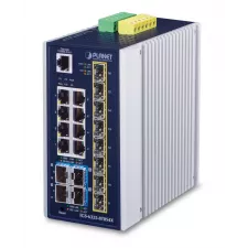 obrázek produktu PLANET IP30 Industrial L3 8-Port Řízený Gigabit Ethernet (10/100/1000) Modrá, Bílá