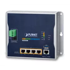 obrázek produktu PLANET IP30 Industrial Wall-mount router zapojený do sítě Gigabit Ethernet Modrá, Šedá