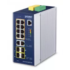 obrázek produktu PLANET IP30 Industrial L2+/L4 8-Port Řízený L2+ Gigabit Ethernet (10/100/1000) Hliník, Modrá