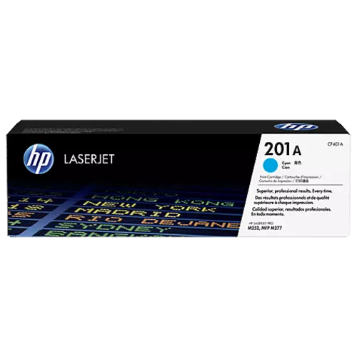 obrázek produktu HP CF401A cyan toner č.201A malý cca 1400 str. (HP CLJ M252, M277, M274, azurová, ColorSphere 3 Jetintelligence )