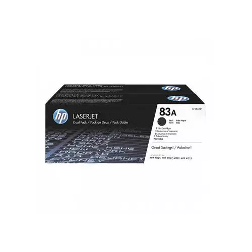 obrázek produktu HP CF283AD = 2pack (= 2x CF283A) černý toner č.83A cca 2x 1500str. (pro LJ PRO M125, M127, M201, M225, black)
